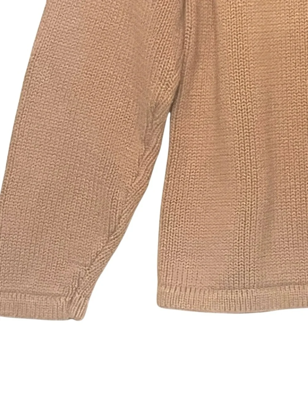 Vtg Y2K J. CREW Roll Neck Collar Chunky Knit Cotton Fisherman Sweater Sz M